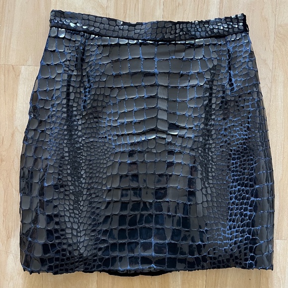 Saint Laurent - croc applique mini skirt - Picture 1 of 5